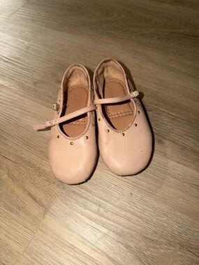 Zara Light Pink Girls' Ballet Flats with Gold Studs